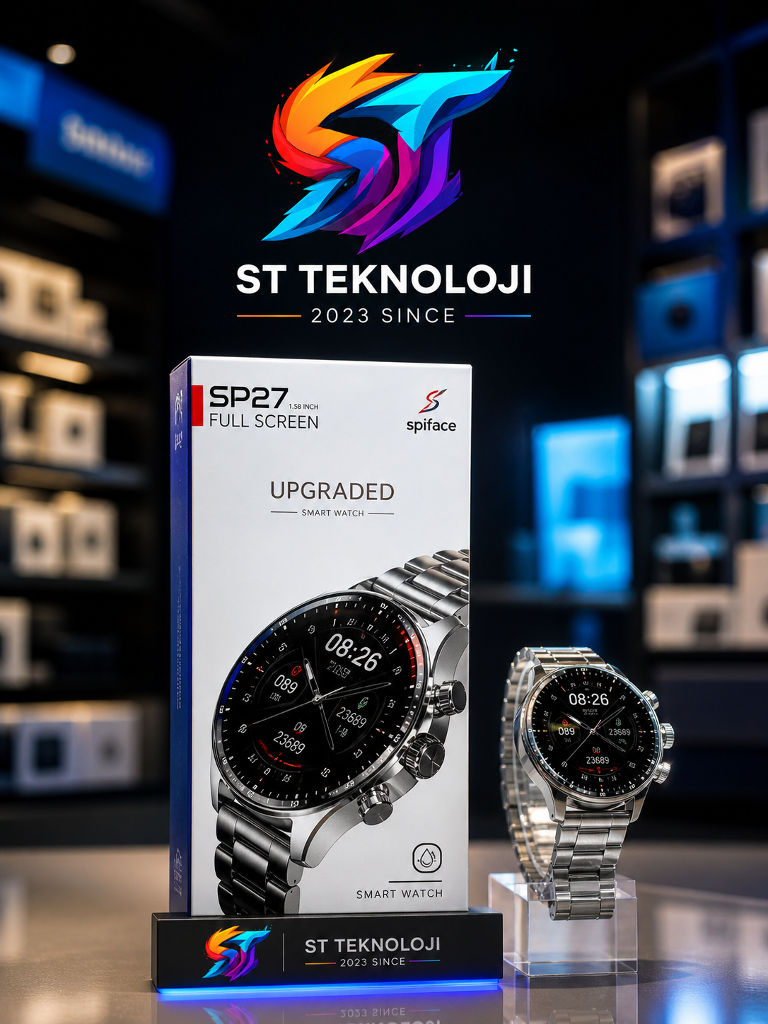 SP27 Full Screen Akıllı Saat 1.58 İnç Dokunmatik Bluetooth Saat