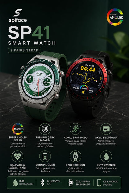 Spiface SP41 Akıllı Saat 1.53 İnç