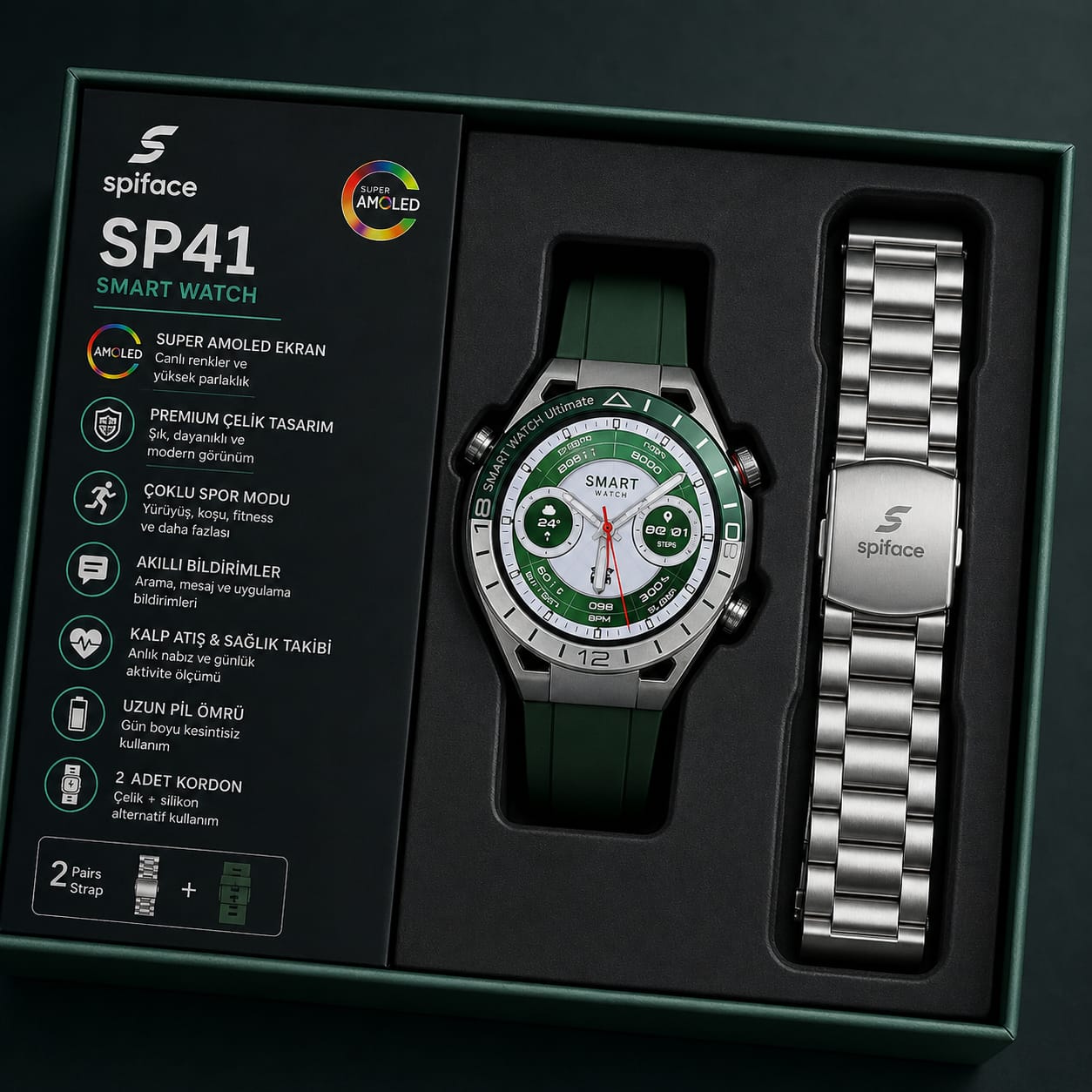 Spiface SP41 Akıllı Saat 1.53 İnç